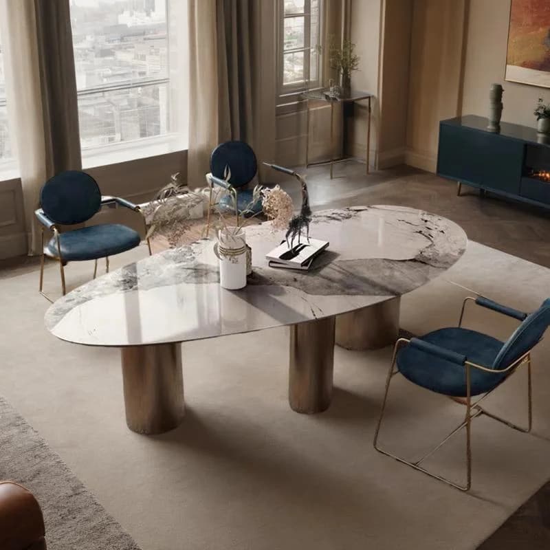 Marble Kitchen Dining Table Modern Furniture Luxury Mid-century Plastic Home Tables Mesas De Comedor Dinning Living Room