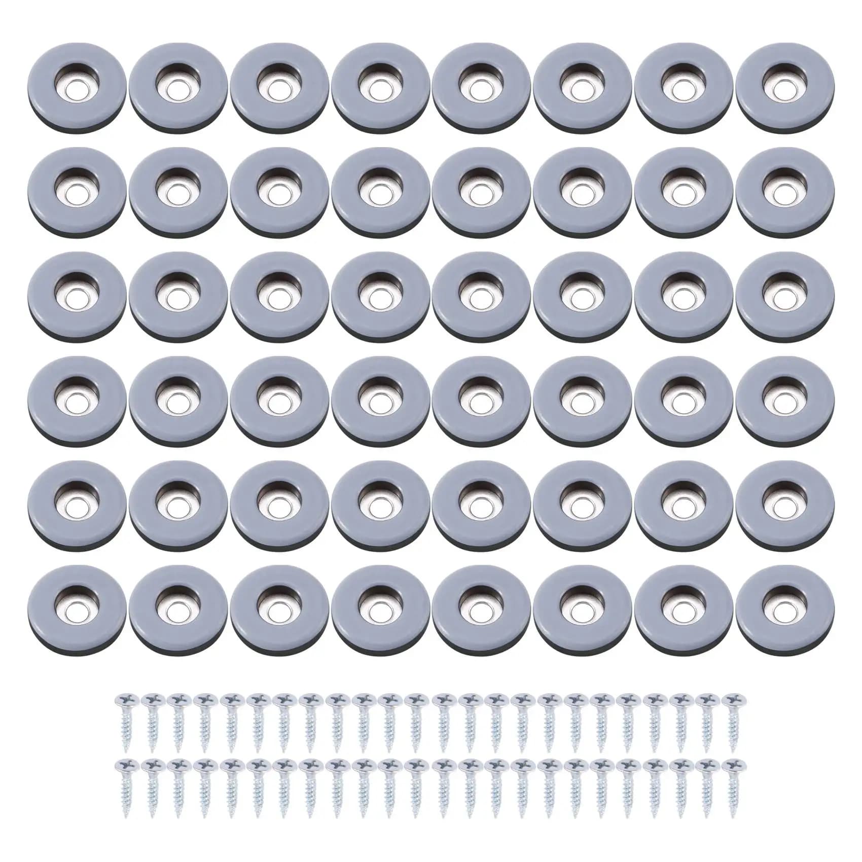 48Pcs Furniture Gliders PTFE Easy Moving Sliders with Screw Floor Protector for Tiled Hardwood Floors(25Mm Round)