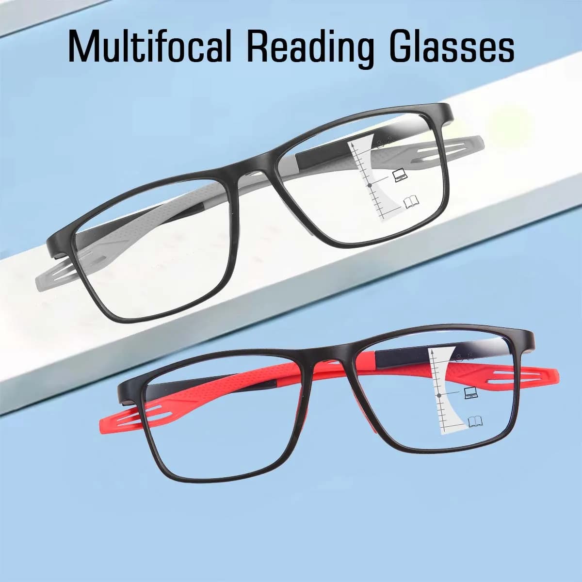 Smart Presbyopia Glasses TR90 Sports Progressive Multifocal Reading Eyeglasses Finished Near Far Bifocal Eyewear