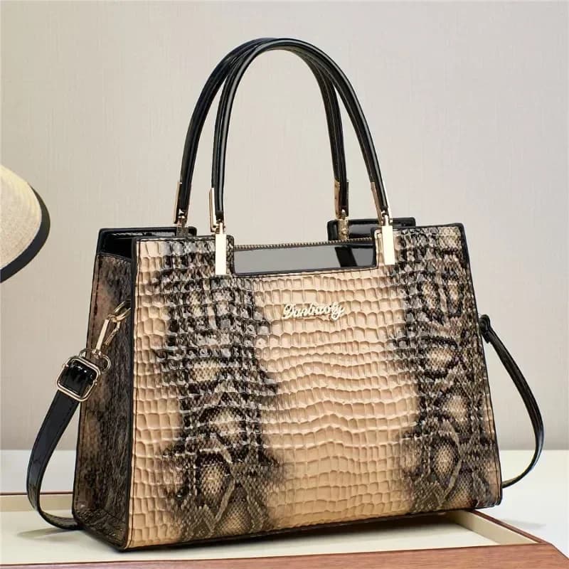 JBTP Retro Crocodile Pattern Light Luxury Shoulder Bags Women's Fashion Handbag Texture PU Commuting Crossbody Bag New Versatile