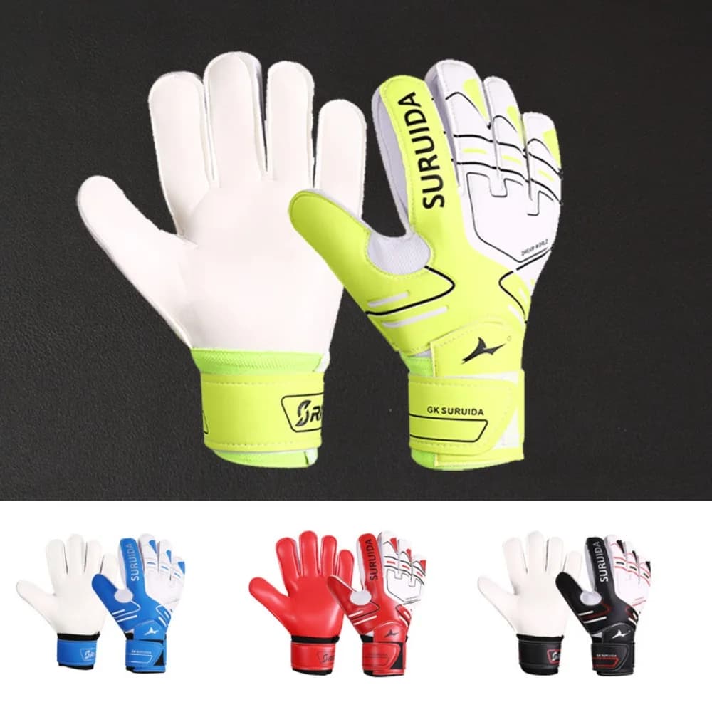 1 Pair Anti Slip Goalkeeper Gloves Thickened Size 5-10 Game Goalkeeper Gloves Latex Breathable Kids Football Goalie Gloves