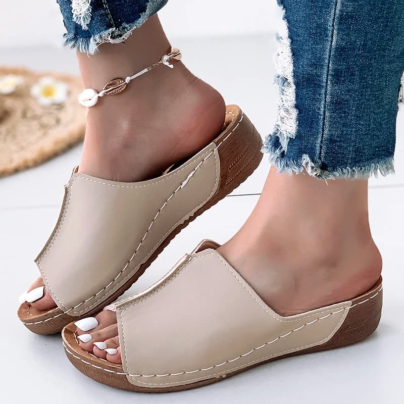 Women Shoes Sandals Summer Party Walking Shoes Slip On Sandals Ladies Wedge Shoes Woman Casual Female Footwear Slippers Woman