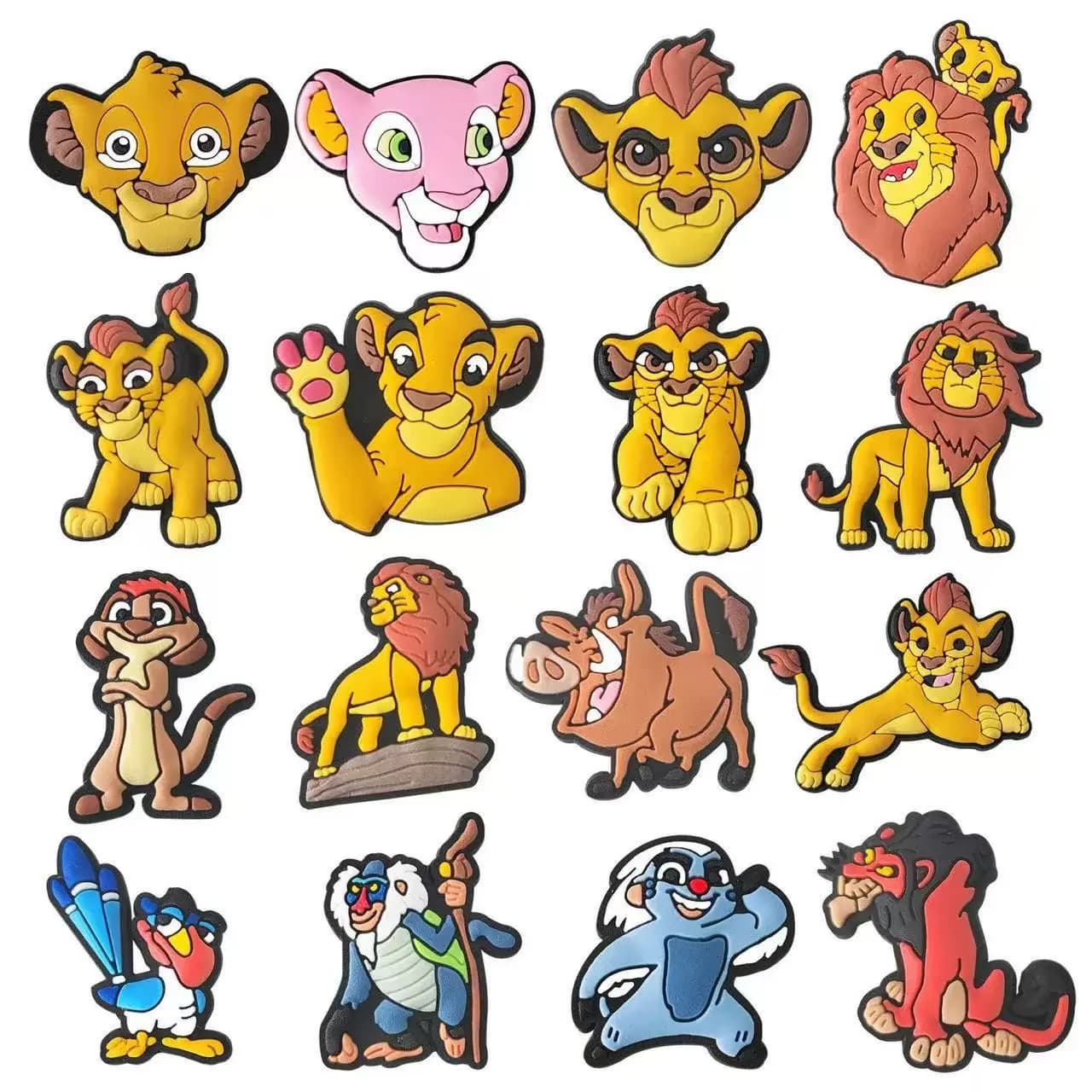 16Pcs MINISO Lion Series Shoe Charms For Slides Sandals, PVC Shoe Decorations Accessories For Christmas Birthday Gift Party