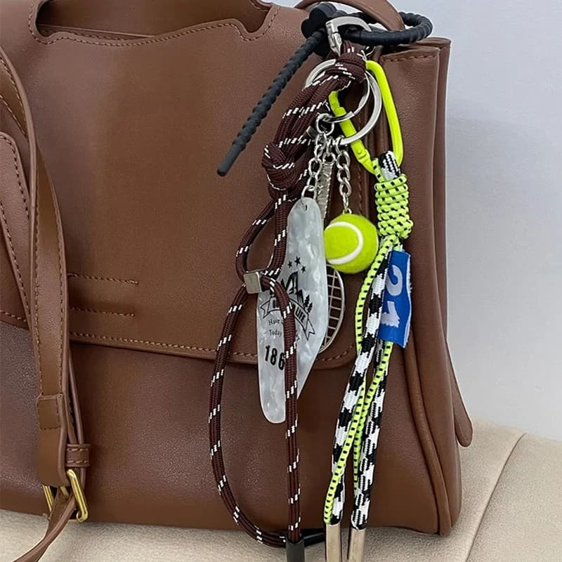 Personalized Key Chain With Badminton Baseball Decor Sporty Style Bag Pendant Casual Cool Trendy Fashion Pendant