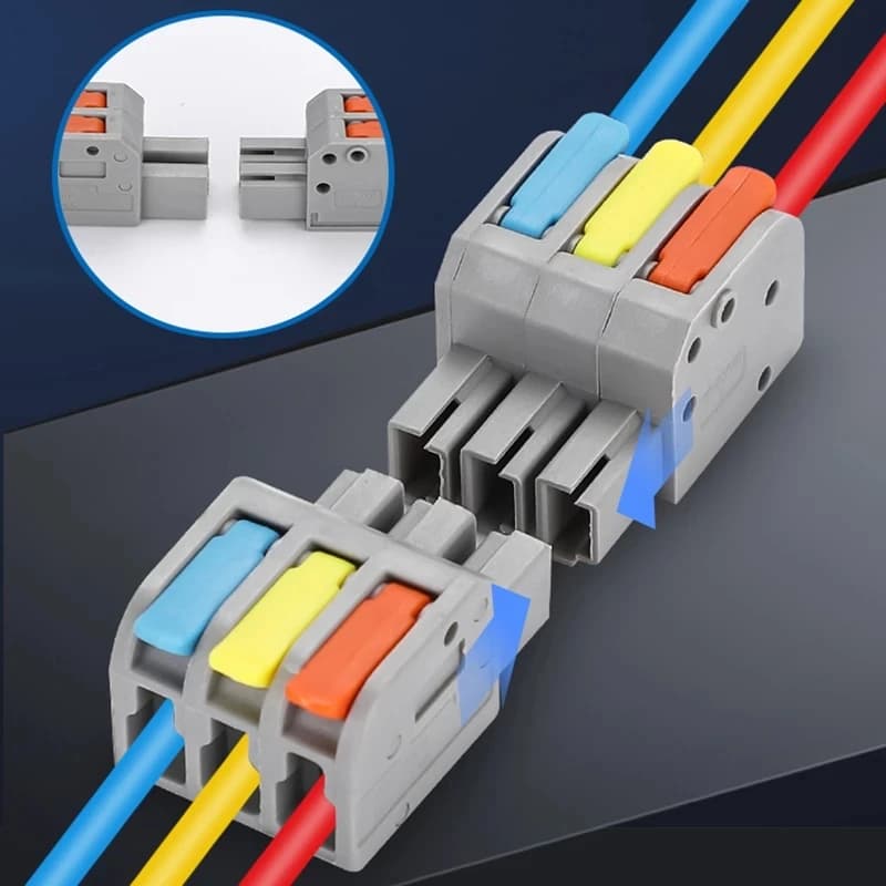 10PCS Docking Mini Quick Wire Connector Universal Compact Electrical Wiring Connectors Push-in Butt Conductor Terminal Block