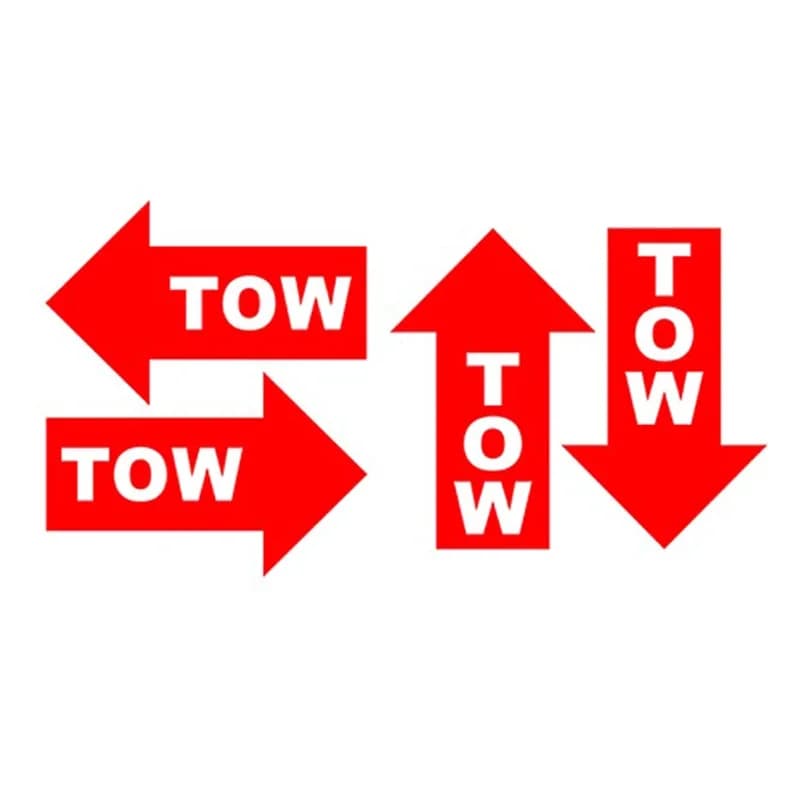 Funny Car Sticker TOW Hook Arrow JDM Vinyl Automobiles Accessories Reflective Waterproof Decal Red/Black/Silver,14cm*7cm
