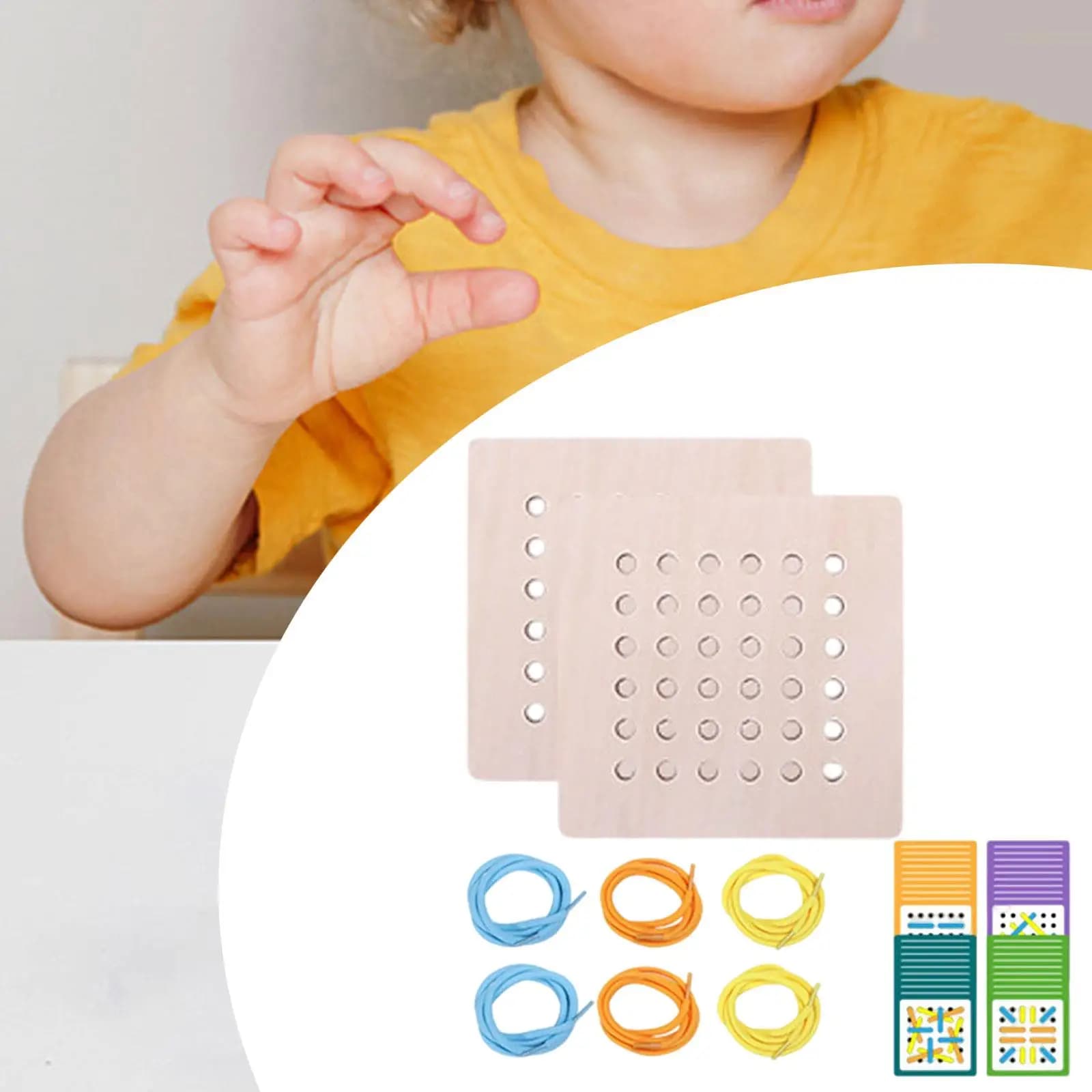 Threading Toys Parent Children Interactive Montessori Activity for Kids Rope Threading Game for Kids Birthday Gift Age 3 4 5 6