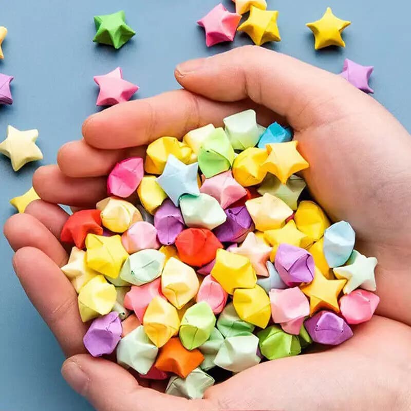 540pcs Colorful Papers Lucky Star DIY Handmade Origami Paper Arts Crafting Supplies DIY Origami Stars Papers School Supplies
