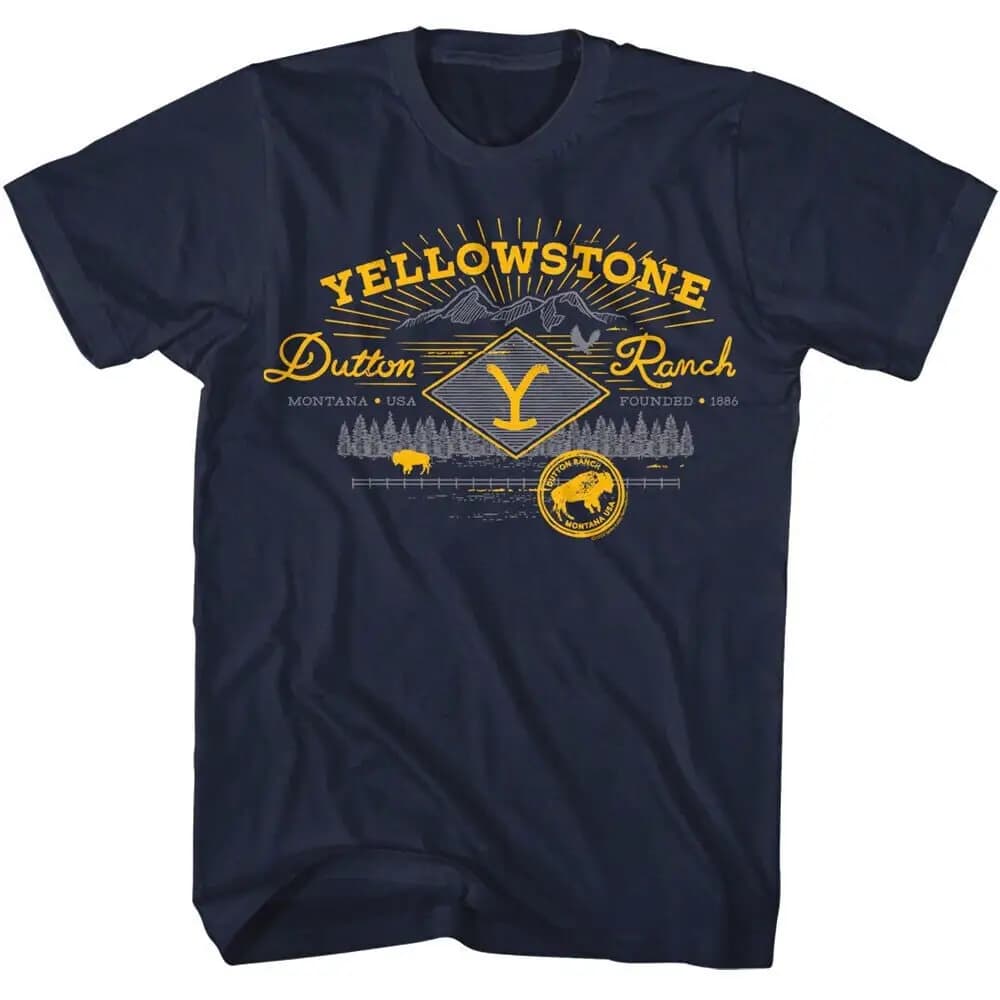 Yellowstone Men's T Shirt Montana Mountains Vintage