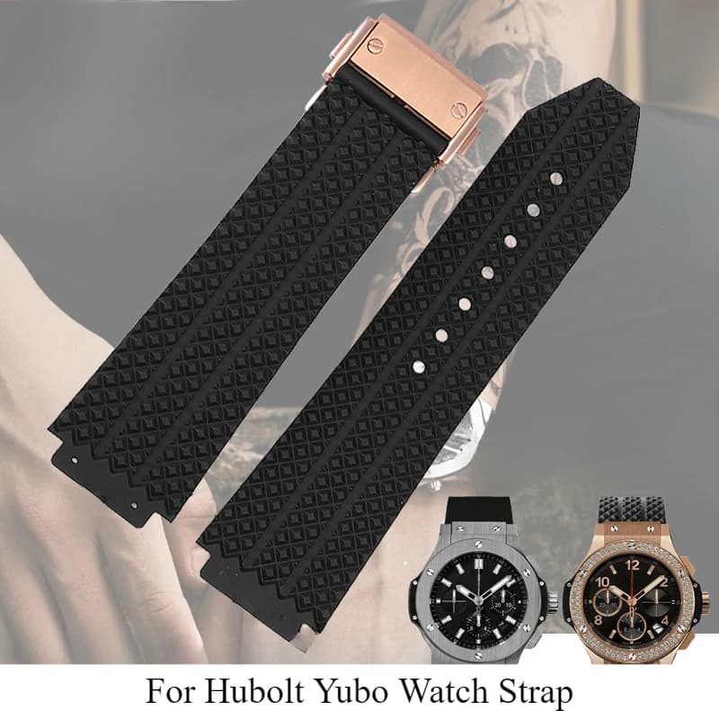 Refreshing Comfortable Rubber Watchbands for Hublot Yubo Classic Fusion Big Bang Series Dainty Waterproof Strap 26x19mm 24x17mm