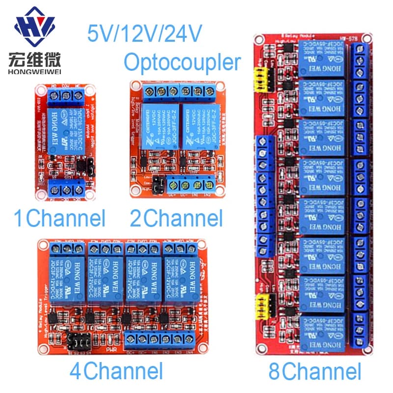 High/Low Level Trigger Relay Module 1/2/4/8 Channel 5V12V24V Home Intelligent Control Module With Optocoupler Isolation Output