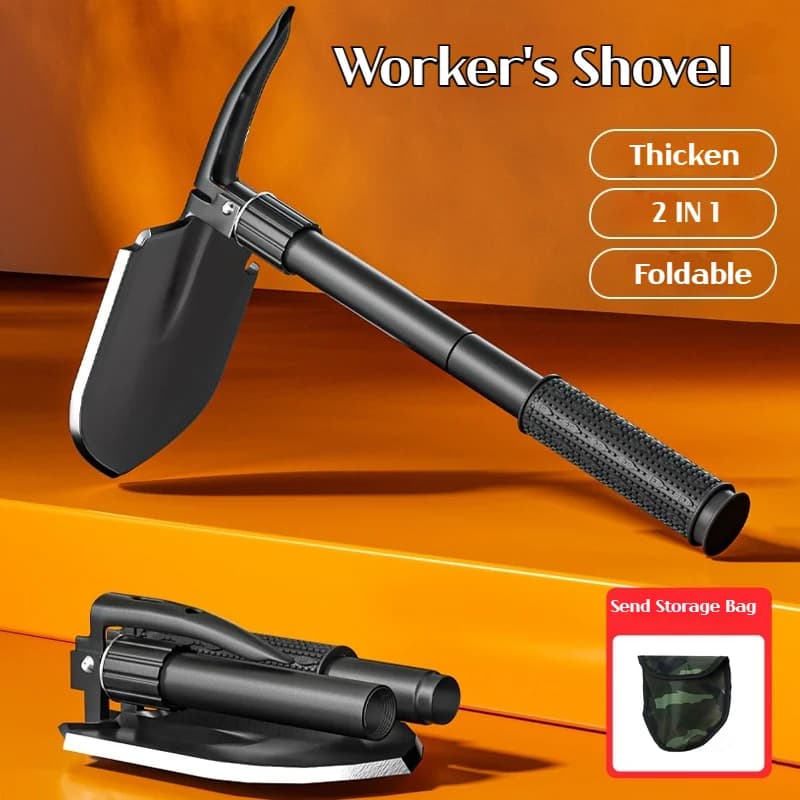 1pc Outdoor Small Foldable Camping Shovel, Multifunctional Hiking Entrenching Tool Portable Shovel