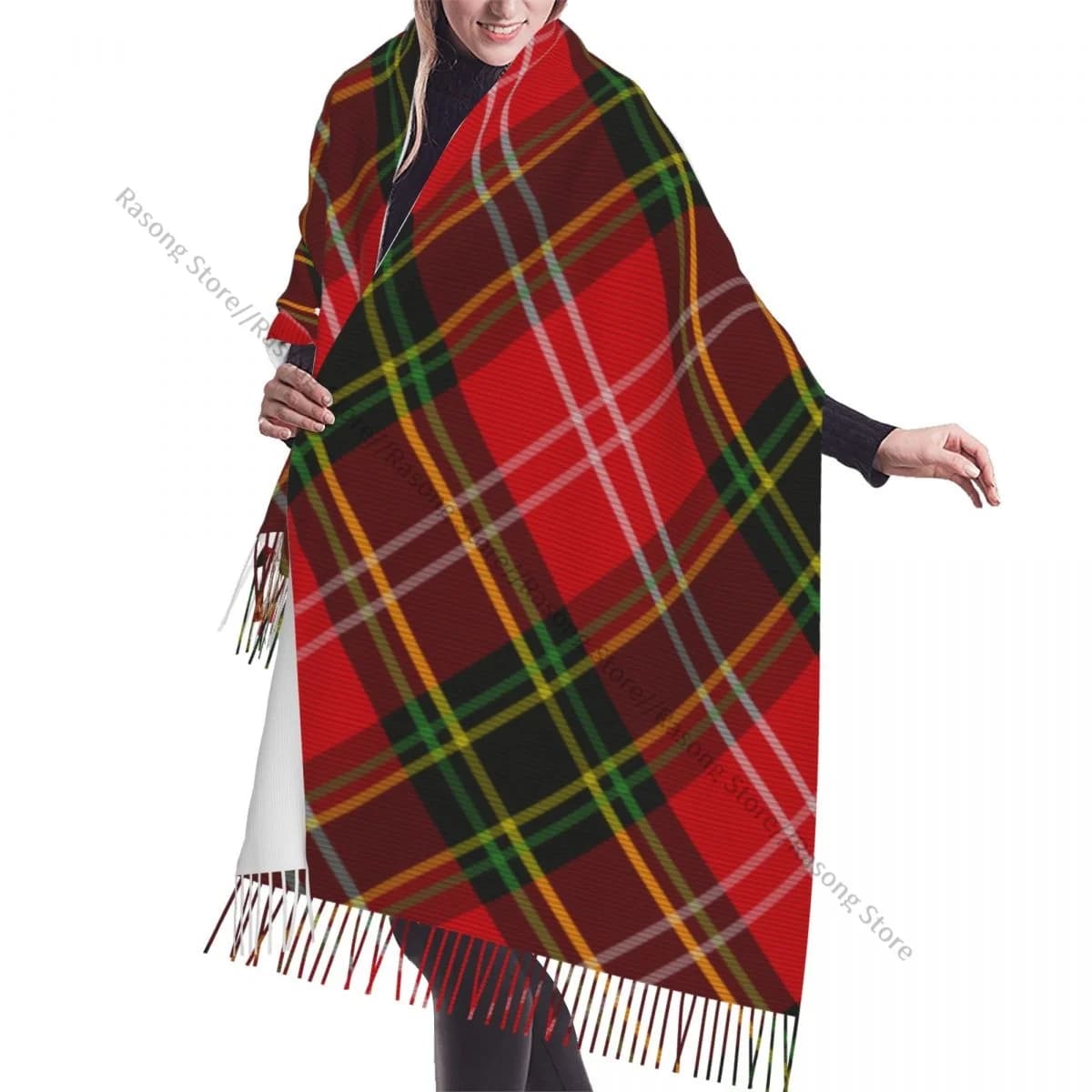 Tartan Plaid Checkered Pattern Winter Scarf Shawls Wrap Women Men Warm Bufanda Tassel Scarves
