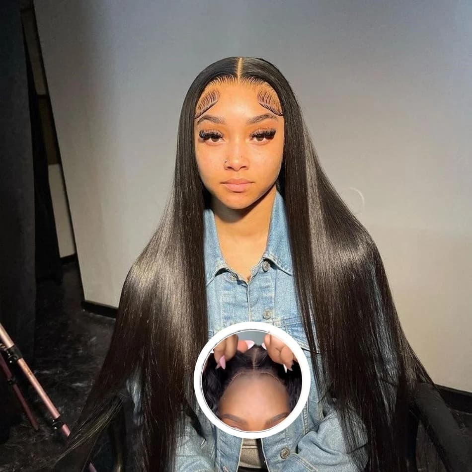 Wear And GoGlueless Wig Human Hair Ready To Wear 5x5 Pre-Cut Lace Glueless Wigs Straight Lace Front Human Hair Wig For Women