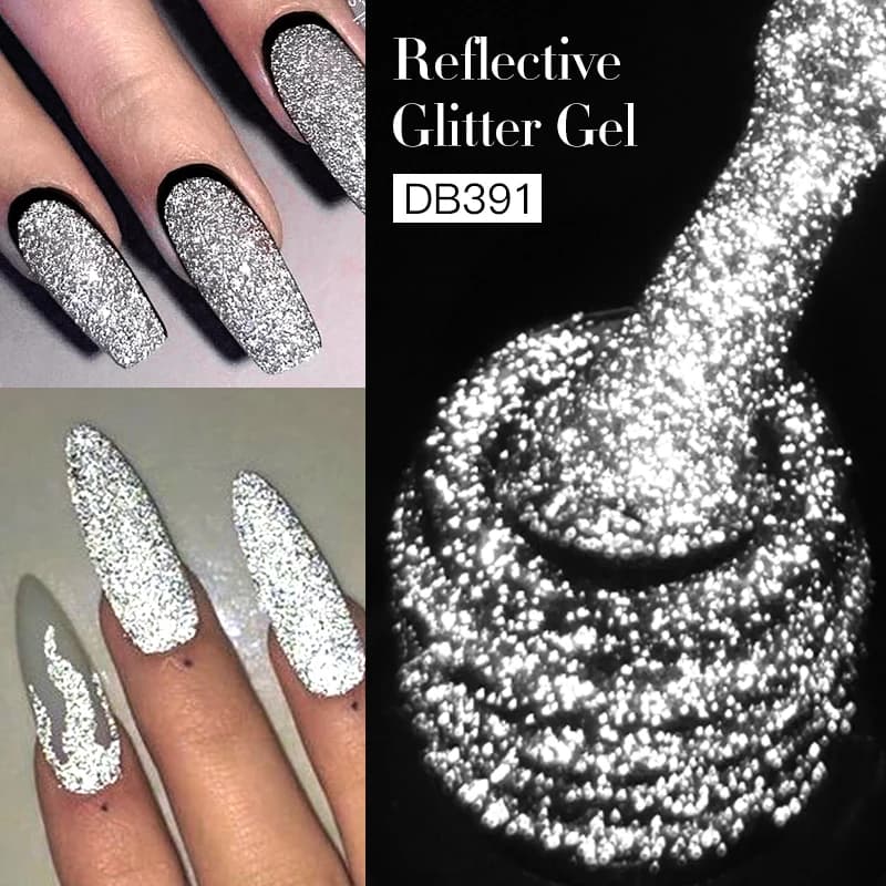 Mtssii 6ml Holographic Glitter Gel Nail Polish Sparkling Silver Recflective Uv Gel Polish Semi Permanent Varnish For Manicure