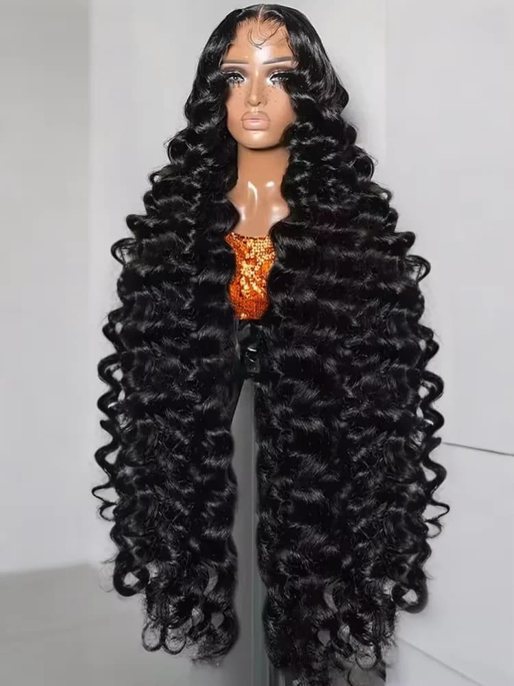 Mossily 200 Density Loose Deep Wave 13x6 HD Lace Front Human Hair Wigs Brazilian Pre plucked 30 40 Inch Curly Lace Frontal Wig