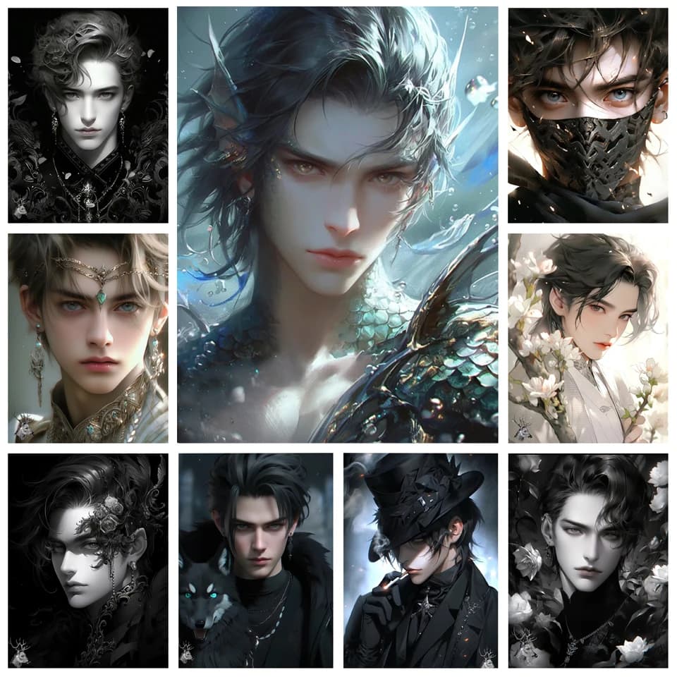 New 2024 Diamond Art Painting Handsome Boy Portrait Full Rhinestones Mosaic DIY Embroidery Cross Stitch Kit Home Decoration