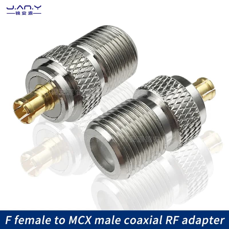 Pure copper F female MCX rotating head RF high frequency coaxial signal British external thread F antenna test head TV to MCX