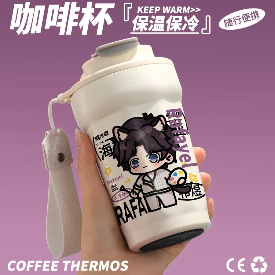 Anime Love and Deepspace Rafayel Zayne Xavier Cosplay Insulated Mug Halloween XmasGift Thermos Water Glass Heat Preservation Cup