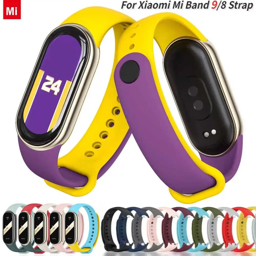 Sport Silicone Strap for Xiaomi Mi Band 9 NFC Replacement Bracelet Belt for Xiaomi Mi Band 8/9 Wriststrap Smartwatch Accessories