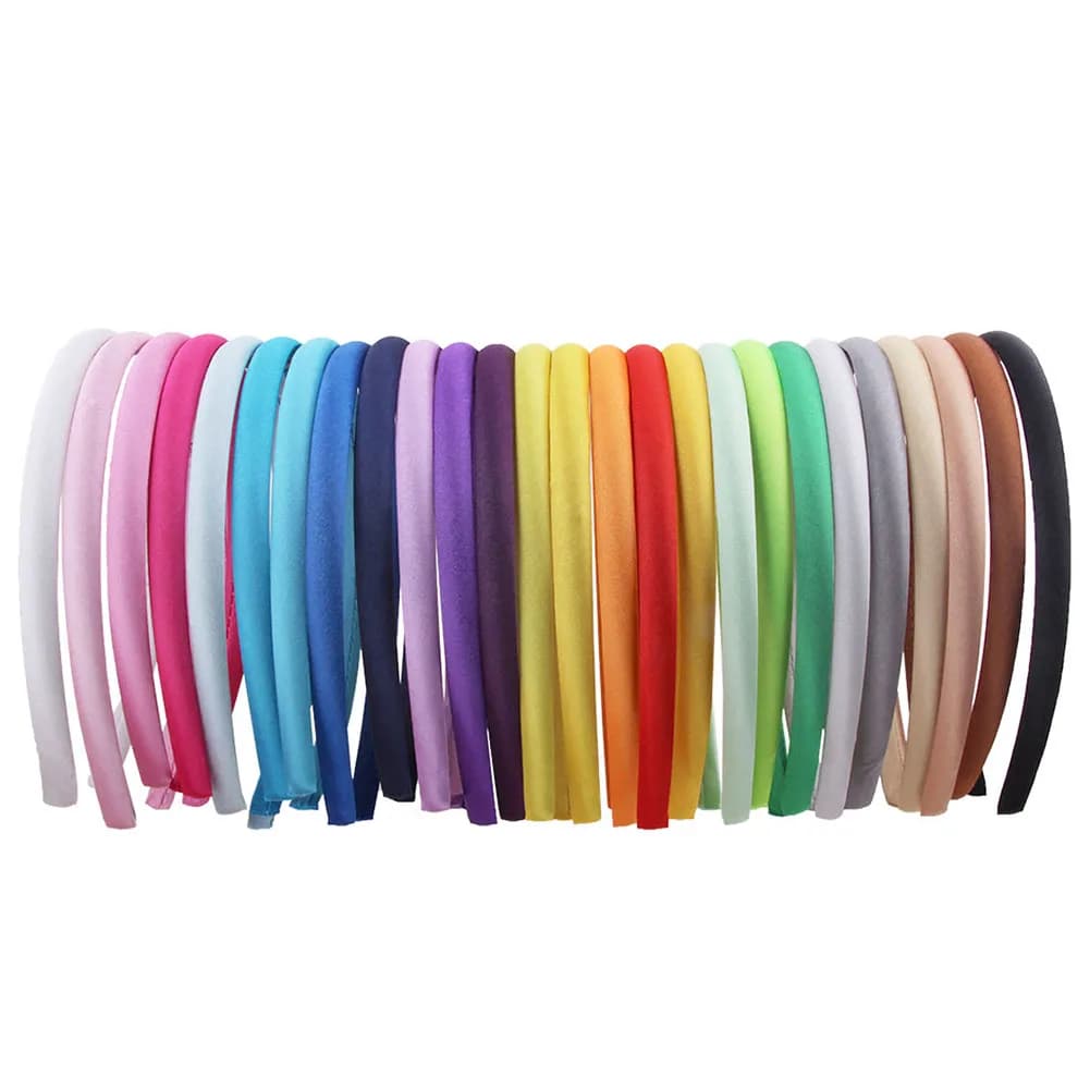 1PC Red Blue Green Satin Headband for Women Girls Kids Hair Band Solid Color Thin Elastic Hair Hoop Accessories Headpiece
