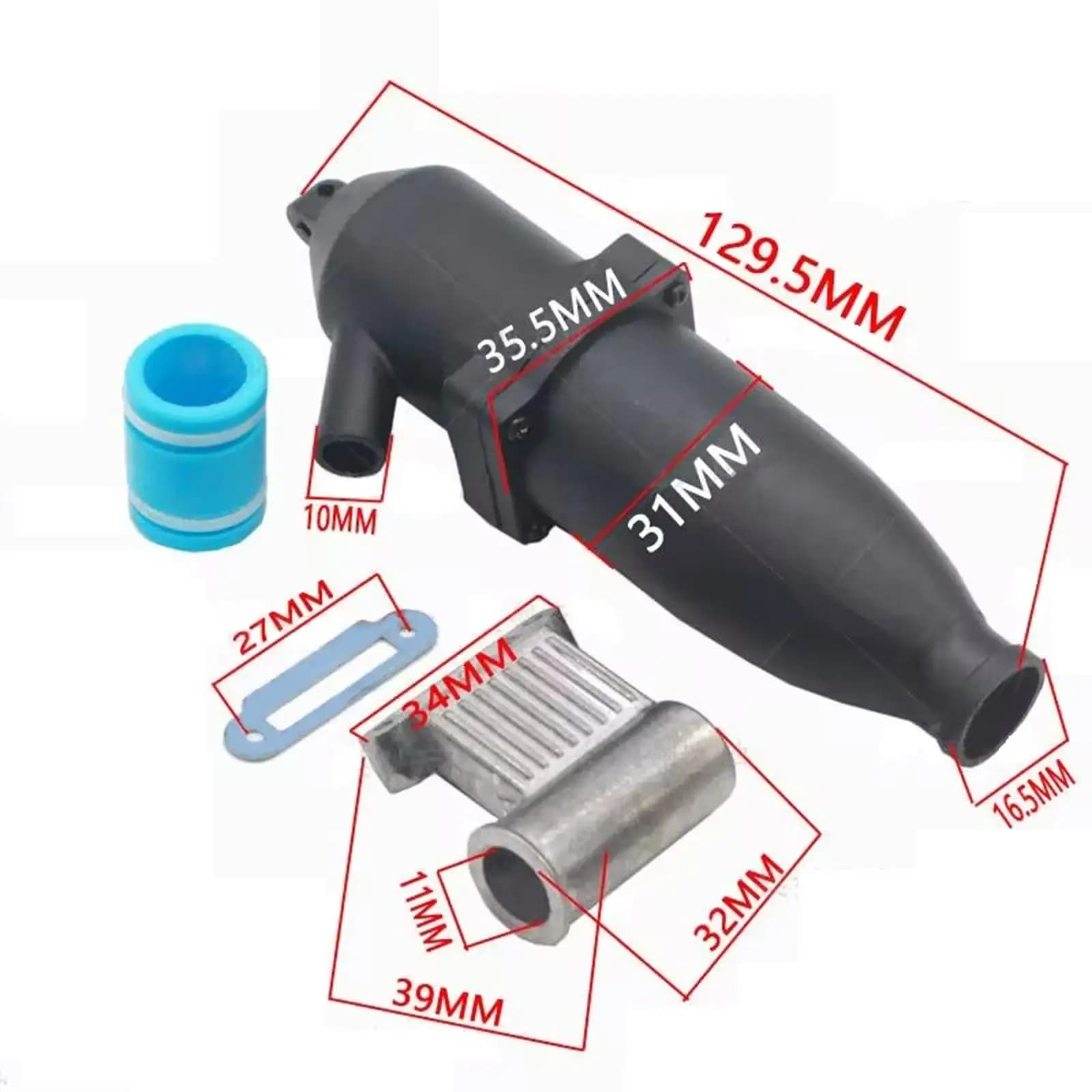 Side Exhaust Pipe 02026 02031 02172 Auto Accessories for 1/10 Fuel Truck Repair Part Quality High Performance Easy Installation