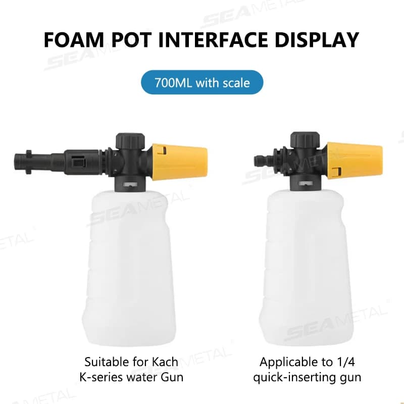 SEAMETAL 700ML Snow Foam Lance Car Soap Foam Generator High Pressure Car Washers Foam Pot for Karcher 1/4 Quick Sprayer Nozzle