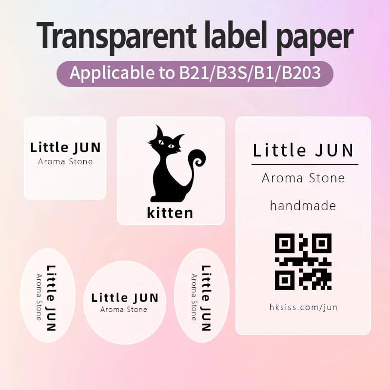 Niimbot B1 B21 B3S thermal label printer transparent sticker waterproof and oil resistant self-adhesive label machine