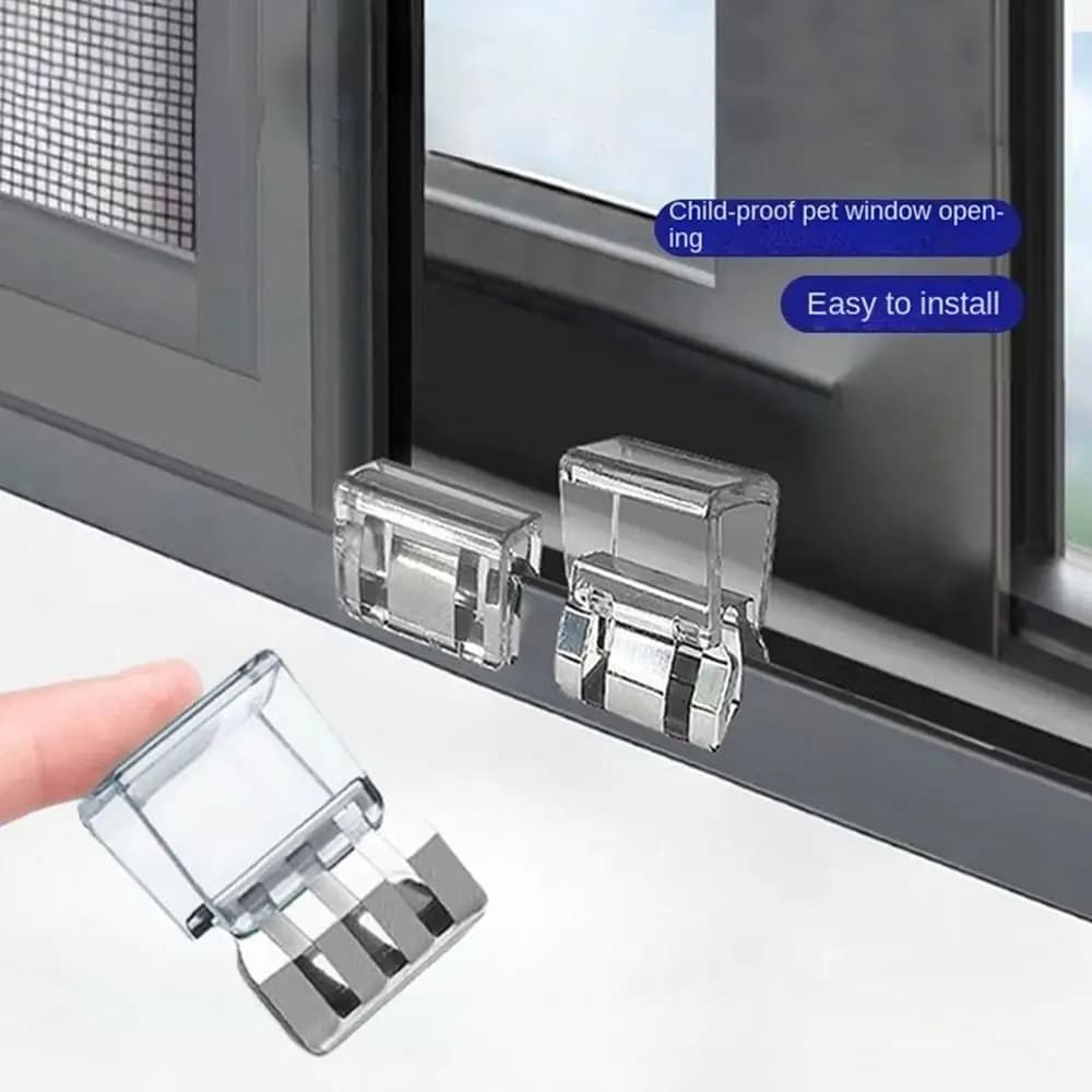 New Plastic Window Lock Aluminum Alloy Fixed Limiter Furniture Lock Buckle Transparent Buckle Window Fixed Limiter Window