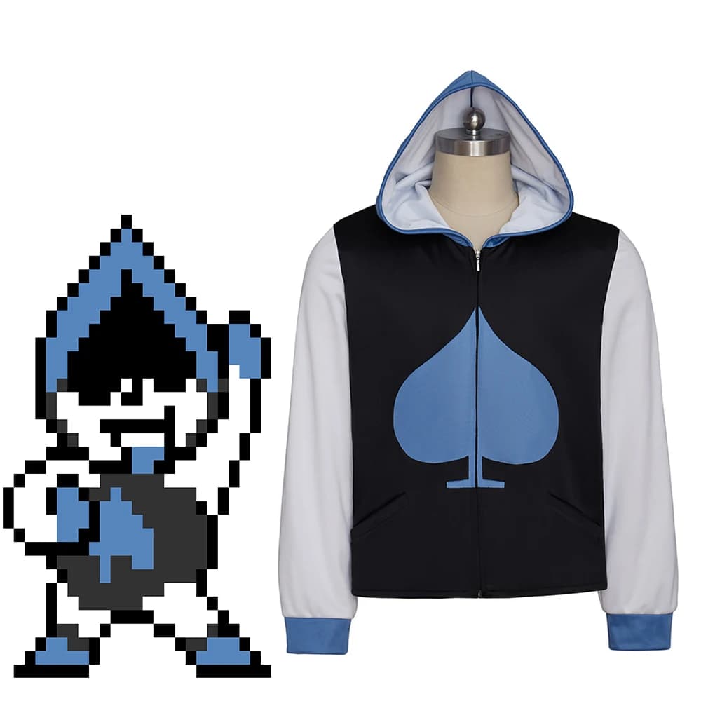Game Deltarune Lancer Cosplay Sweatshirt Adult Men Hoodie Halloween Carnival Party Pullover Zipper Coat Sports Uniform