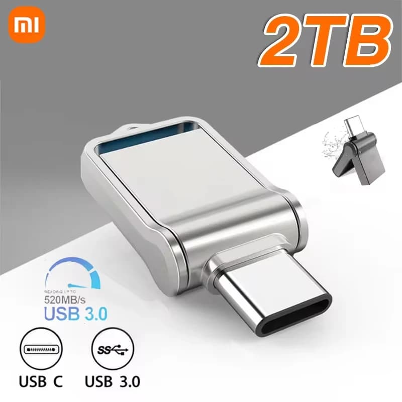 Xiaomi 2TB Metal USB Flash Drives USB 3.0 High Speed Mobile Phone Computer Mutual Transmission Portable Type-C Interface U Disk