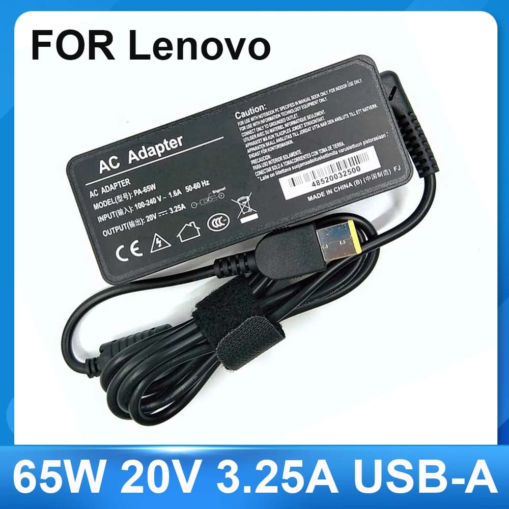 65W 20V 3.25A  USB AC Laptop Charger Power Adapter For Lenovo Thinkpad X301S X230S G500 G405 X1 Carbon E431 E531 T440s