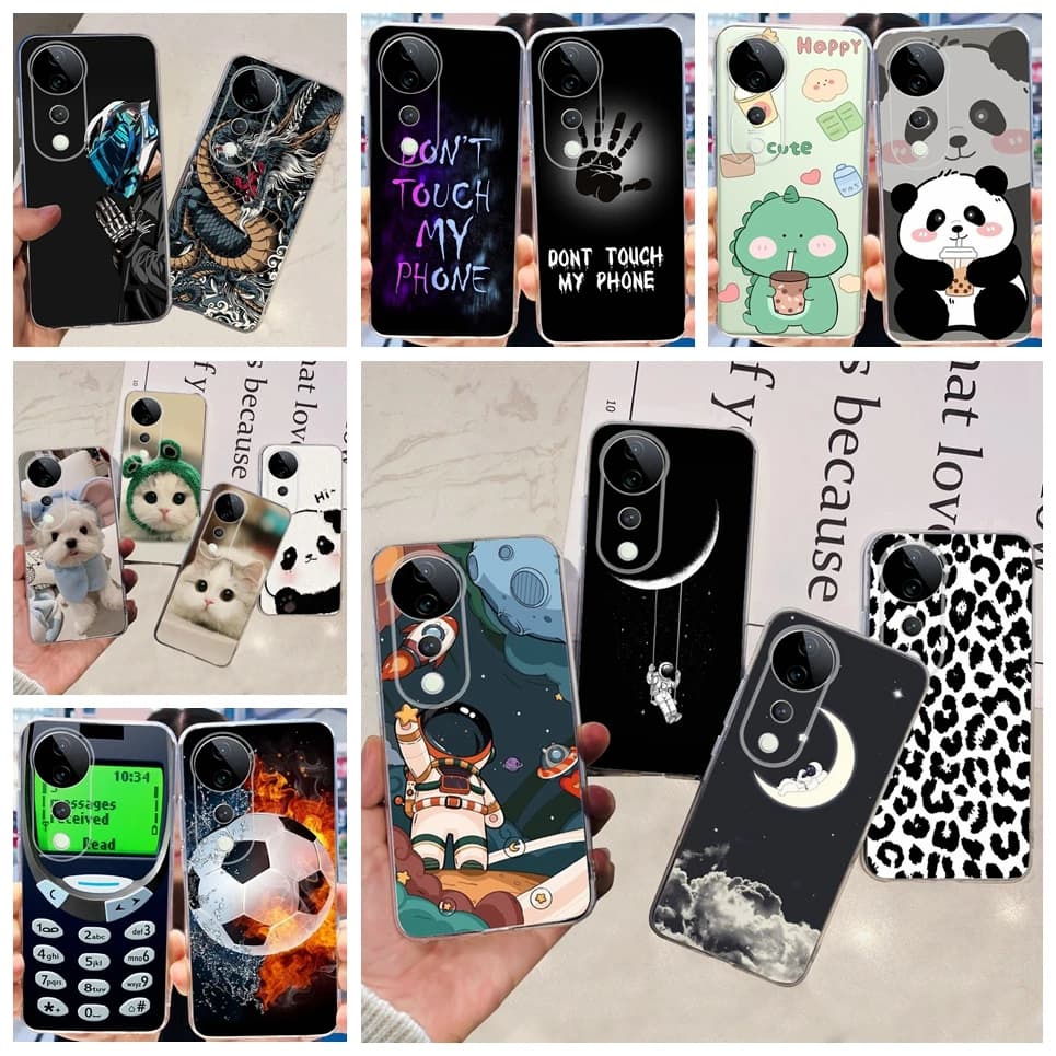 For Vivo S19 Pro V2362A Case Cute Fashion Girly Cartoon Child's Painting Funda Etui For Vivo V40 V40SE Soft TPU Silicone Bumper