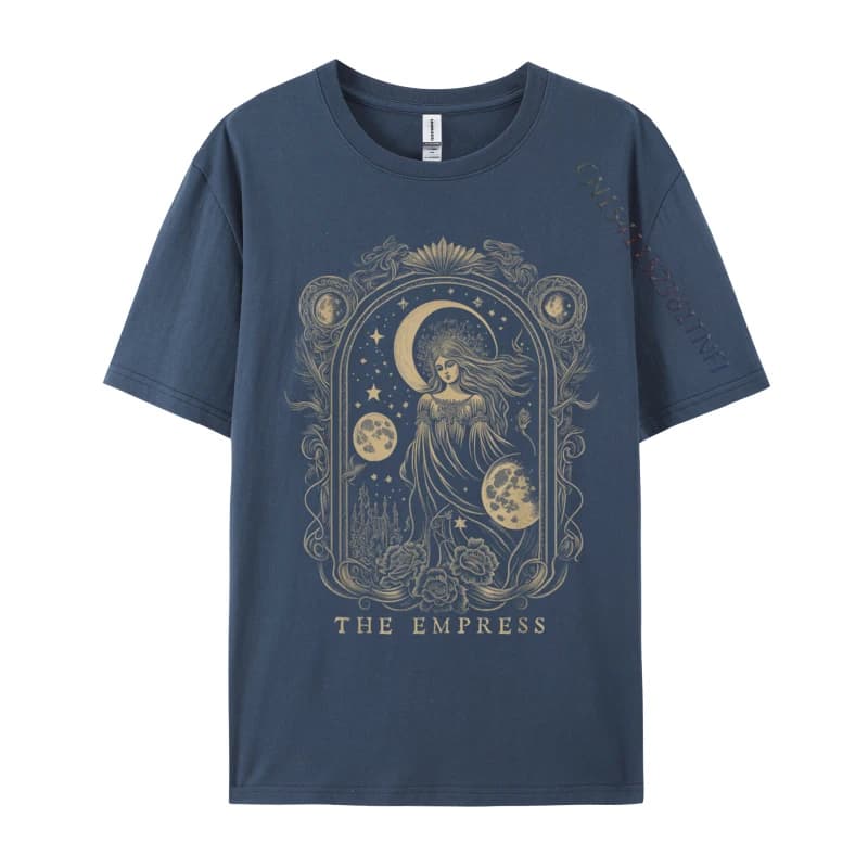 The Empress Tarot Card Goth Emo Occult Women Normal Simple Style Cotton O-Neck Man Luxury Designer T-Shirts Hip Hop Tops