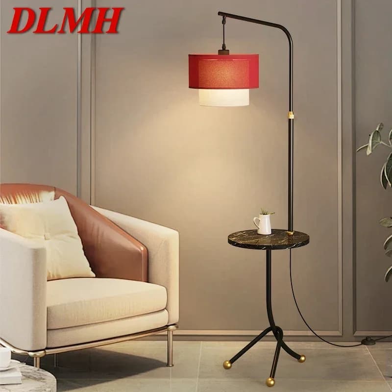 DLMH Contemporary Floor Lamp Luxury Living Room Bedroom Study Villa Hotel LED Retro Creativity Decorative Standing Light