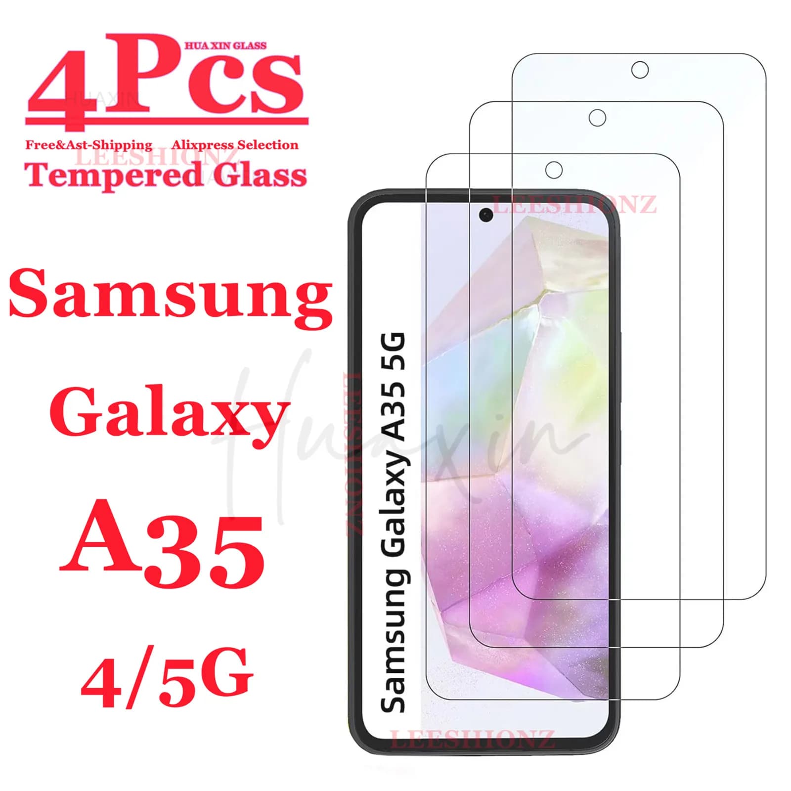99D tempered glass screen protector for Samsung Galaxy A35 5G A35 4G, 1 to 4PCs