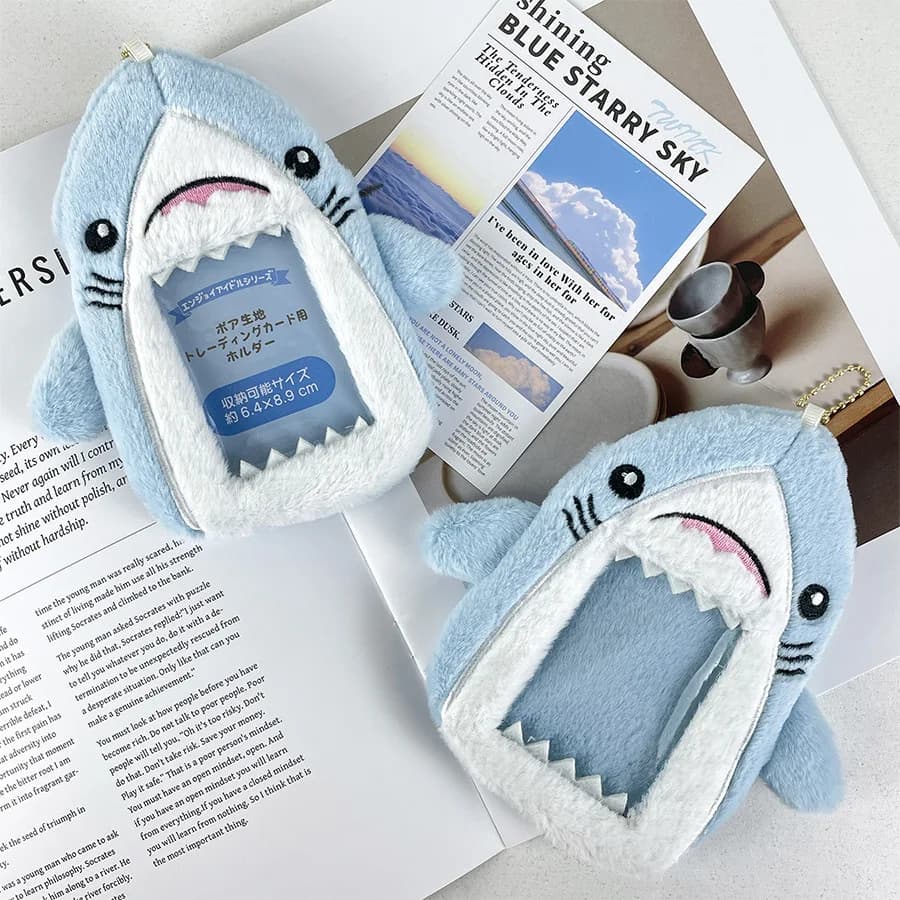 Shark plush card sleeve photo storage star small card decoration creative doll identity card collection packaging couple gifts