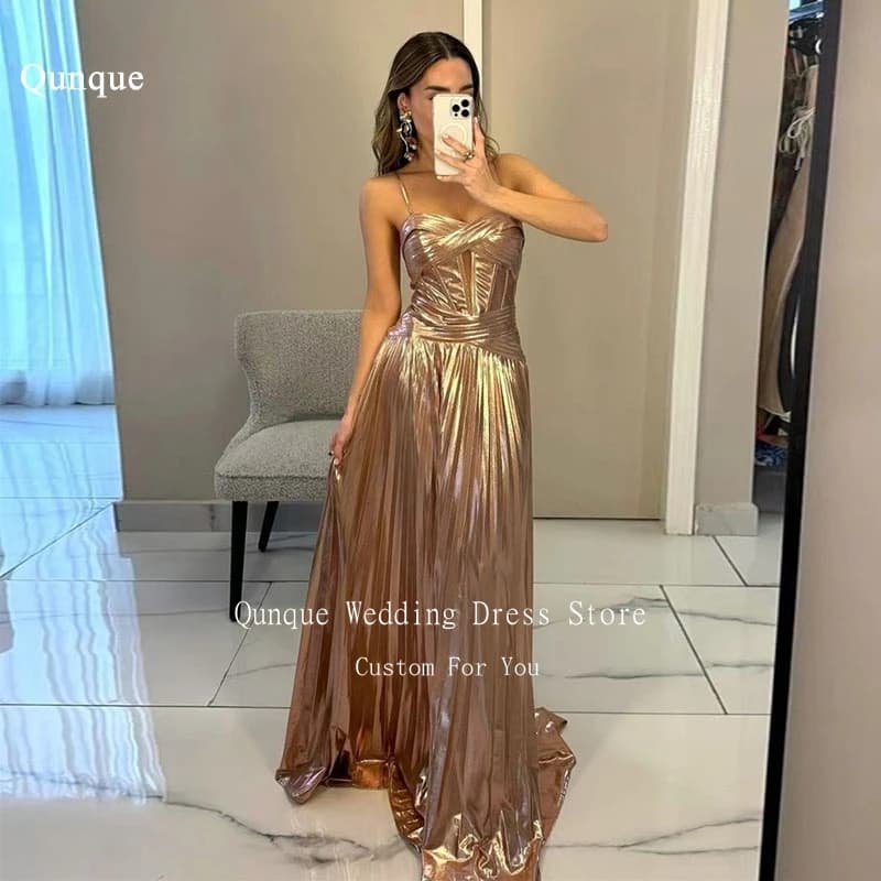 Qunque Elegant Mermaid Evening Dresses Criss-Cross Pleat New Women Wedding Party Prom Dress Customized Straps Vestidos De Fiesta