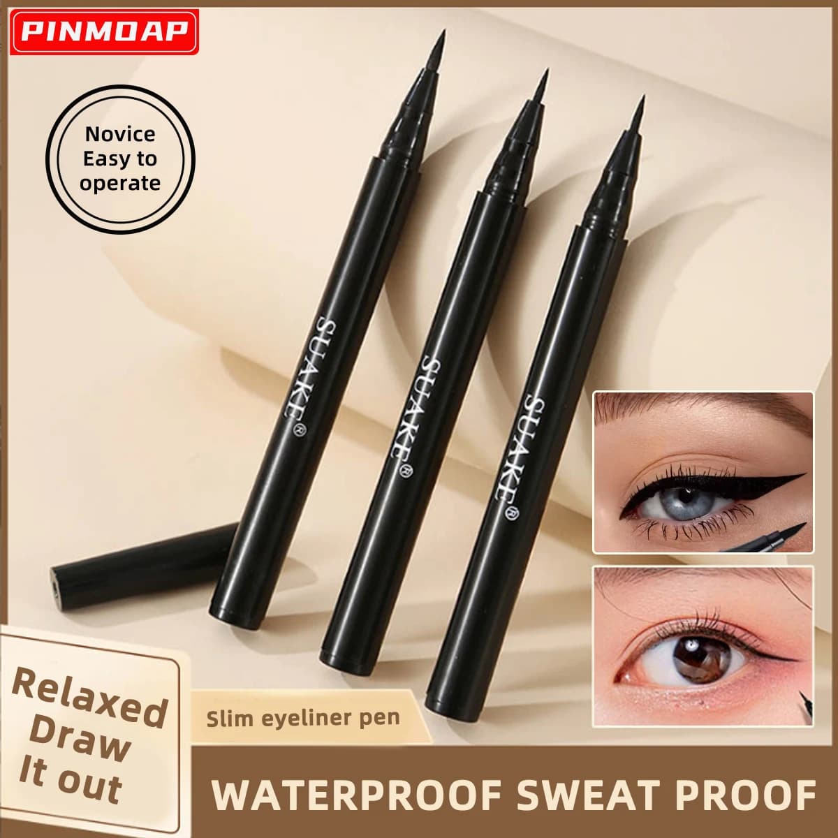 Smooth Liquid Fast Drying Eyeliner Pen No Ink Leakage Durable Not Easy To Smudge Eyeliner Waterproof Eyeliner Liquid Soft Black