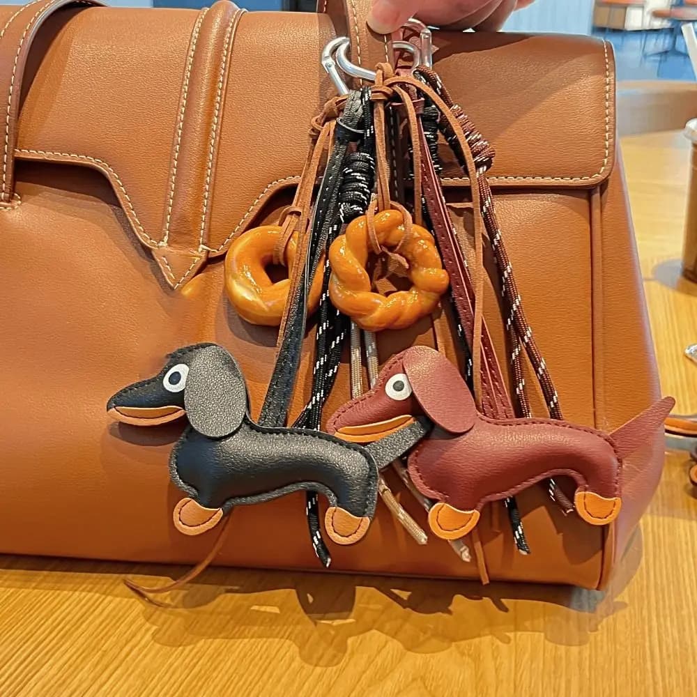 New Vintage Braided Rope Bag Pendant Creative Maillard Color Keychain Pendant High-grade Ruth's Same Style Bag Accessories