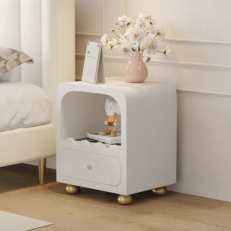 Nordic Cream Bedsides Table White Aesthetic Drawers Storage Bedsides Table Room Organizer Mesita De Noche Dormitorio Furniture
