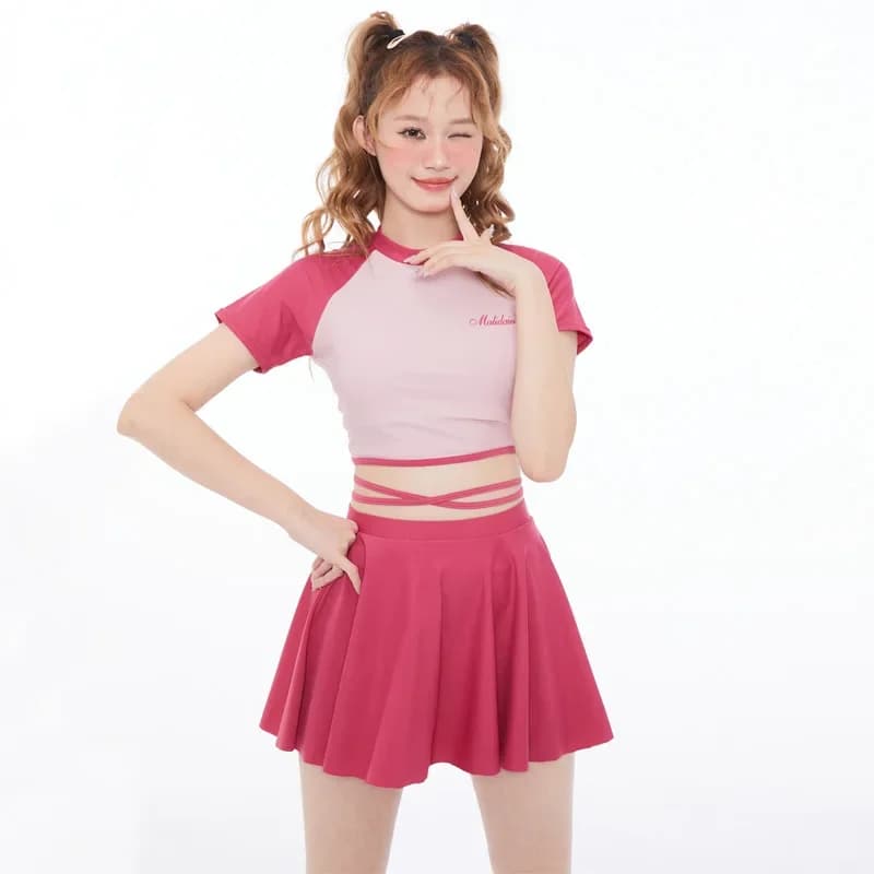 Wisuwore Japan and Korea Small Fresh Swimsuit Women's Conservative Skirt Split 2023 New Student Bathing Hot Spring Slim Swimsuit