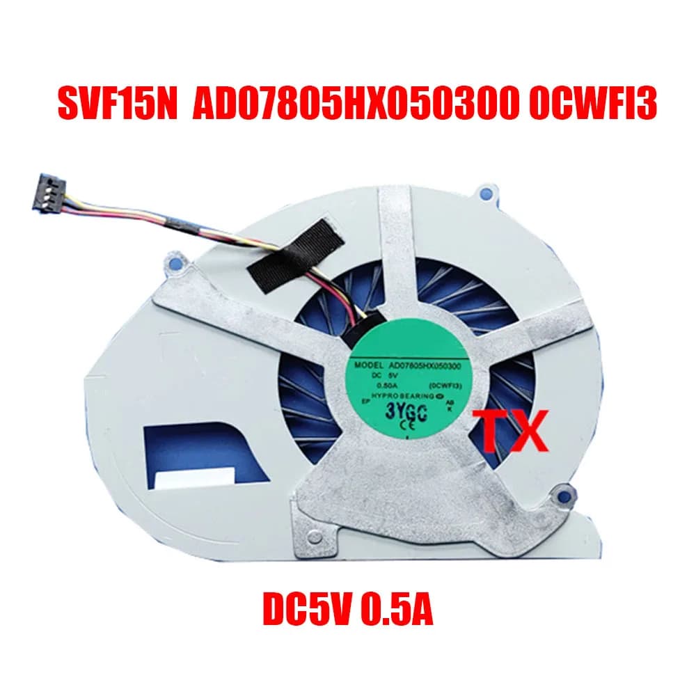 Laptop CPU Fan For SONY SVF15N AD07805HX050300 0CWFI3 DC5V 0.5A New