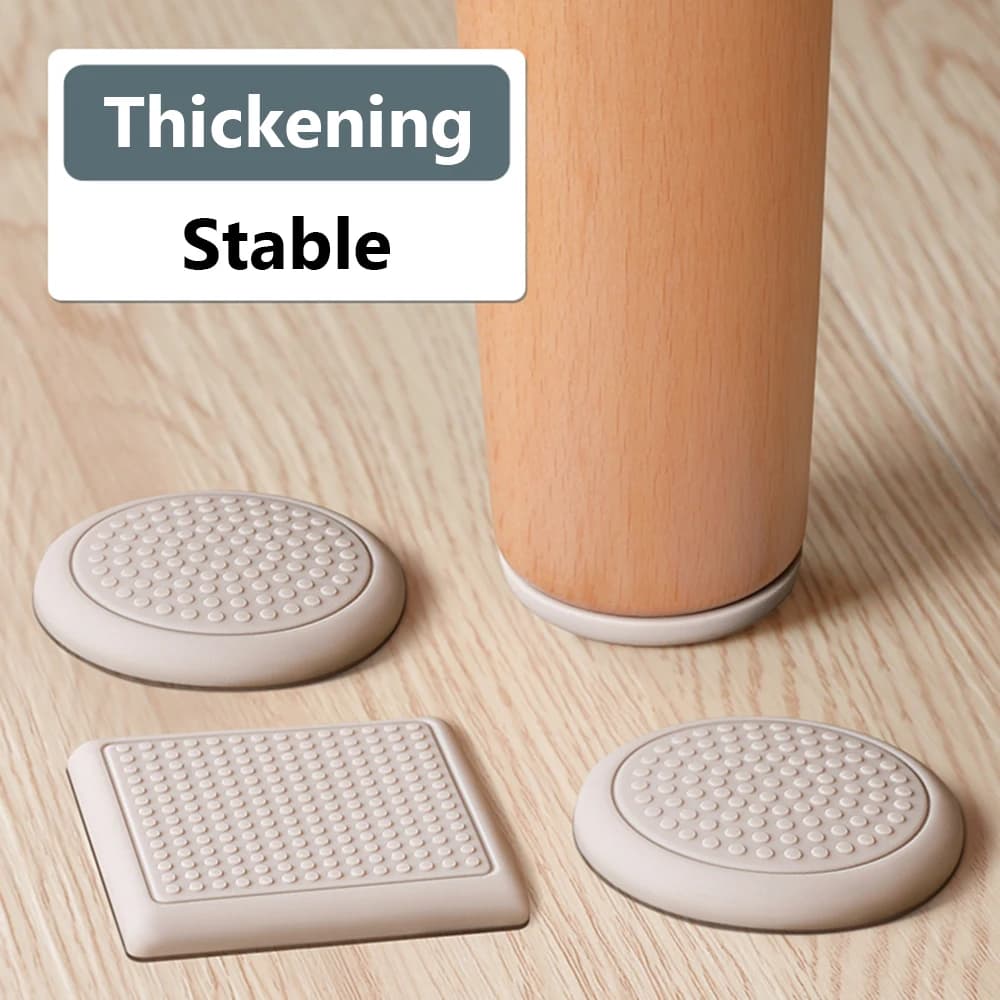 8pcs Self-Adhesive Table Leg Caps Mute Furniture Leg Pad Silicone Chair Feet Cover Anti Slip Floor Protector