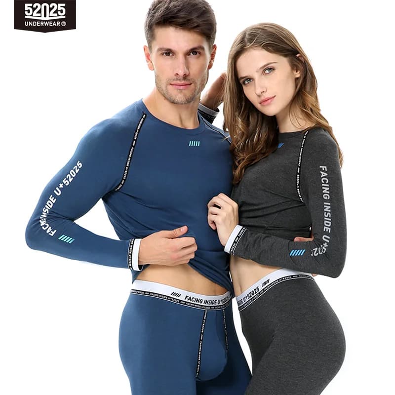 52025 Trendy Men’s and Women’s Thermal Underwear – Fashionable and Soft Cotton Modal, Elegant and Perfect for All Seasons