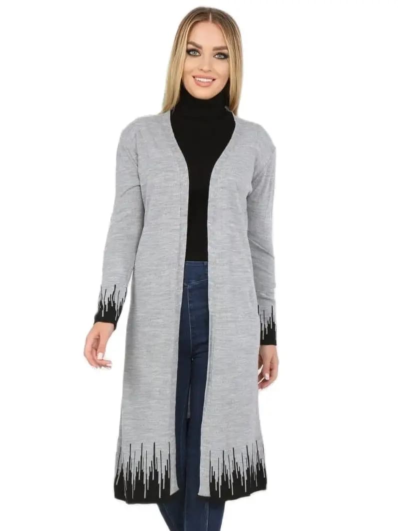 Patterned Cardigan Vest Long 2021 winter clothes Black Pink green white Muslim islami turkiye