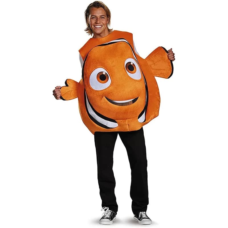 New Styel Adults Kids Composite Sponge Jumpsuit Animal Cospaly Clownfish Nemo Halloween Costume for Man