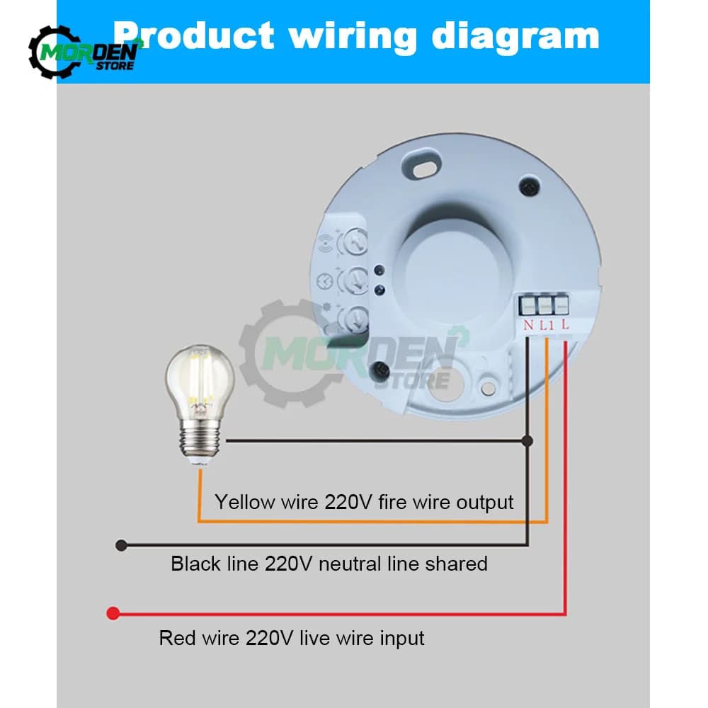 220V 110V 1200W Microwave Radar Sensor PIR Occupancy Body Motion Detector Light Switch Accessories Power Supply