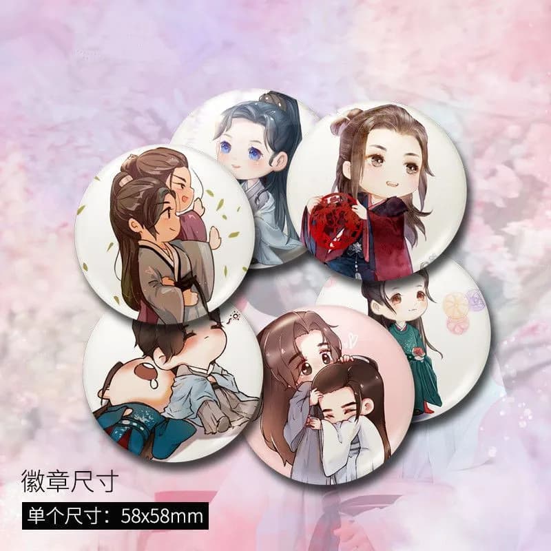 WORD OF HONOR Wen Kexing Zhou Zishu Cosplay Metal Brooch Shan He Ling Cartoon Badge On Backpack For Men Women Lapel Pins Jewelry
