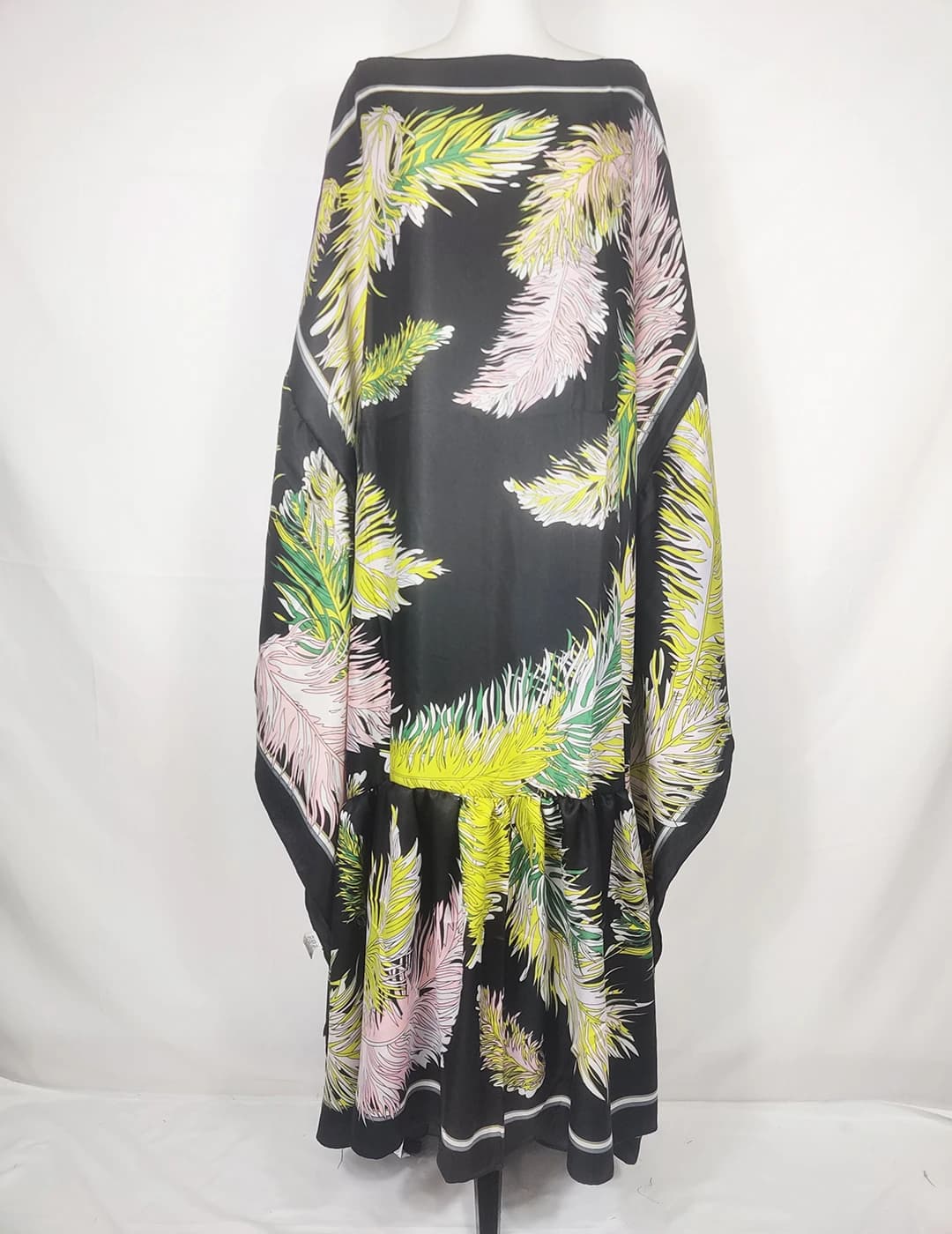 Middle East Traditional Printed Oversize Printed Dubai Muslim Lady Batwing Sleeve Kaftan Dress Fashion Blogger Outfits For Women